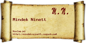 Mindek Ninett névjegykártya
